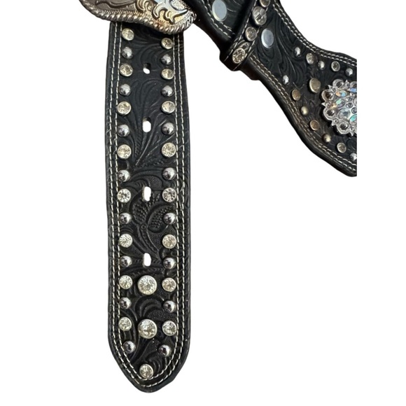 Vintage Leather & Elastic‎ Embellished Belt